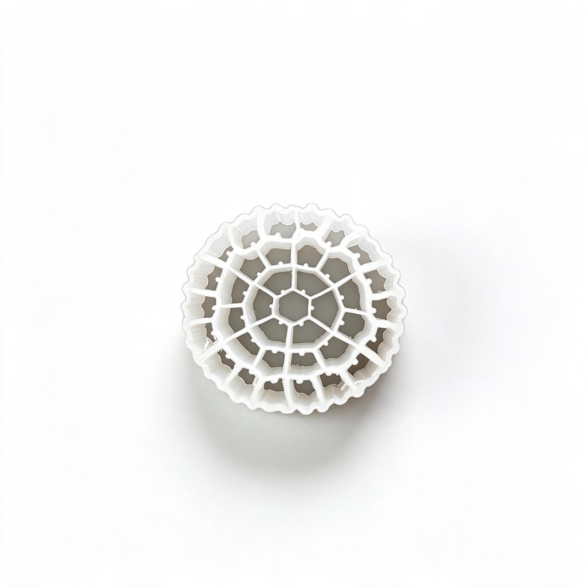 MBBR biofilter media on white background