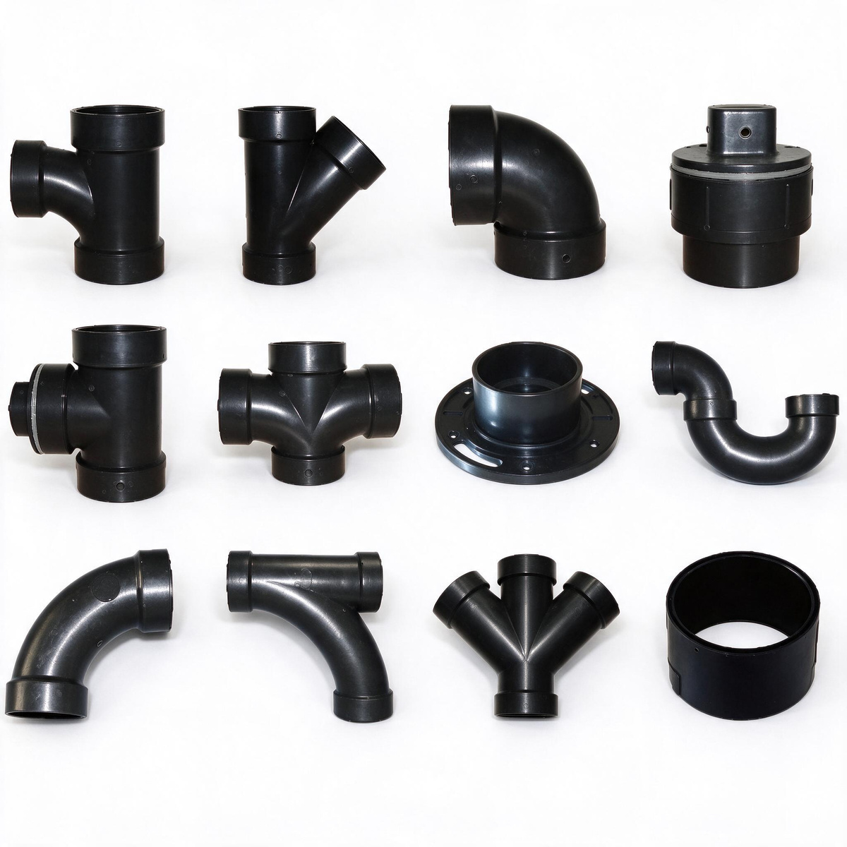 ABS Pipe Fittings: Saddle Fittings, Tees, Elbows, Flanges, Straight and Threaded Connectors — product view 2